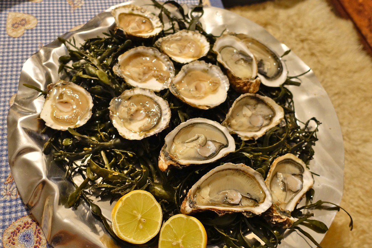 Die Austern für unseren Seafood-Abend bekommen wir frisch per Kurier aus Holland, Frankreich und Irland