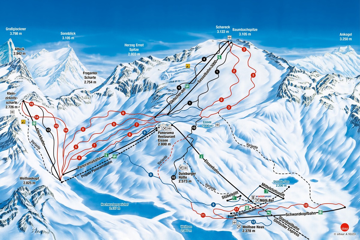 Pistenplan Mölltaler Gletscher | © Mölltaler Gletscherbahnen