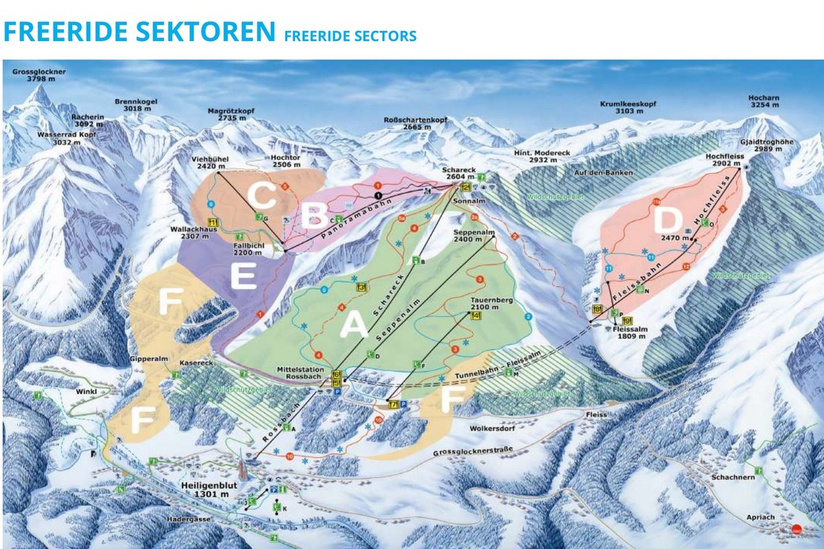 Skigebiet Heiligenblut Freerider-Sektoren