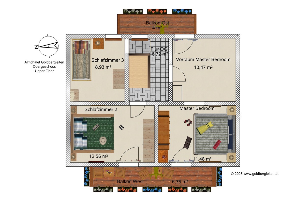 Planimetria del piano superiore