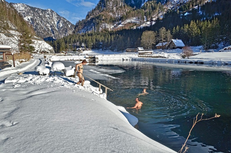 Eisschwimmen Fischteich