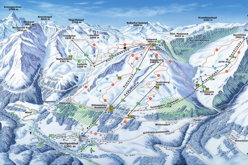 Pistenplan Skigebiet Heiligenblut - Grossglockner - "The Top of Austria"